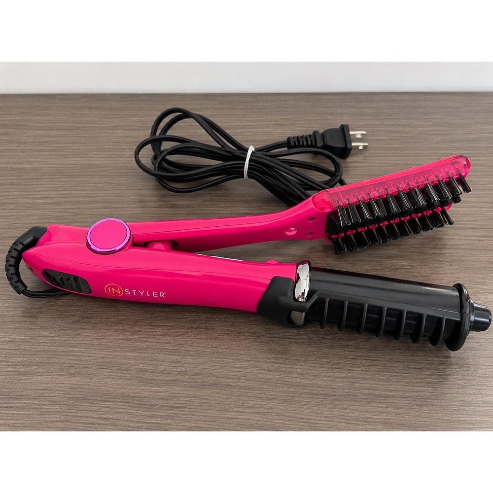 InStyler IS2.1-1001 Pink 1.25" Rotating Hot Iron Hair Straightener Curler 60W